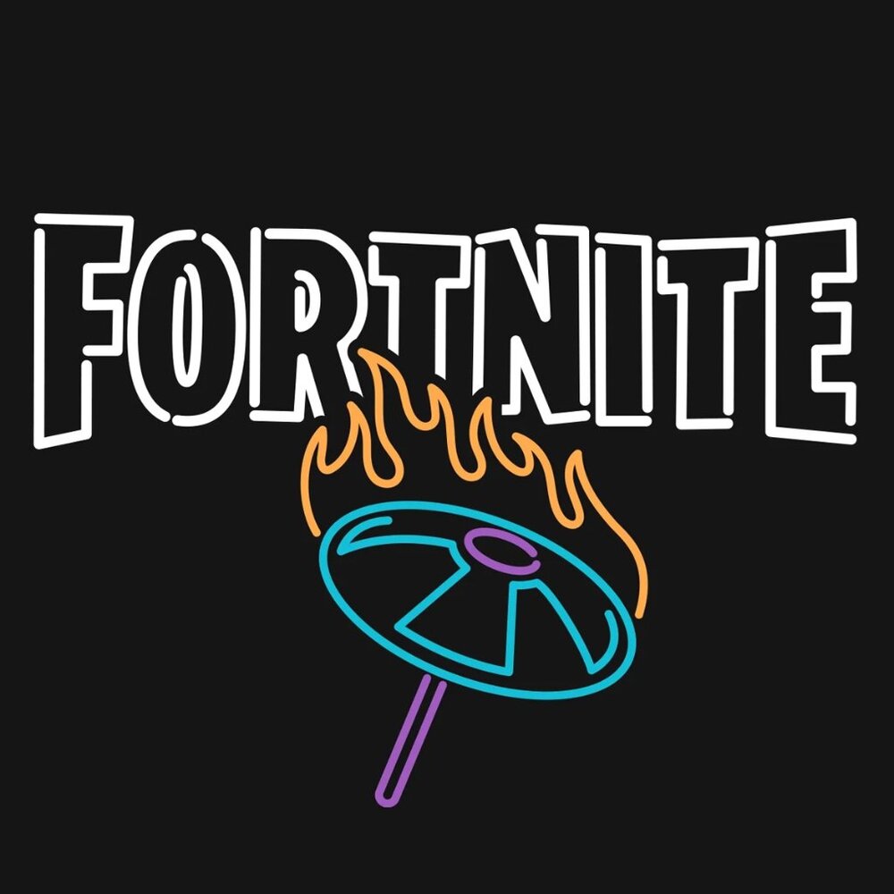 Kids Fortnite Neon Umbrella T-Shirt, 2X/18
